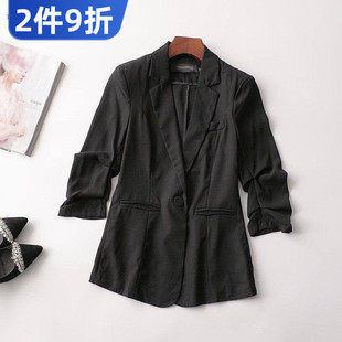 七分袖 深圳女中长款 翻领现货 秋西装 241672