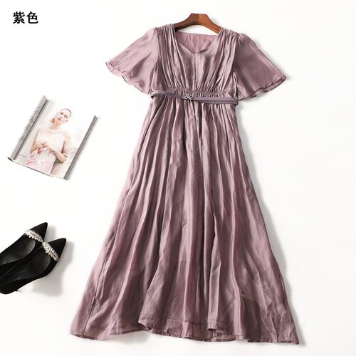 507132 清仓夏连衣裙 女加长款短袖套头.S.L