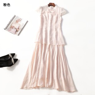 414083新款女装超值精品26年夏季国风优雅改良式旗袍短袖连衣裙