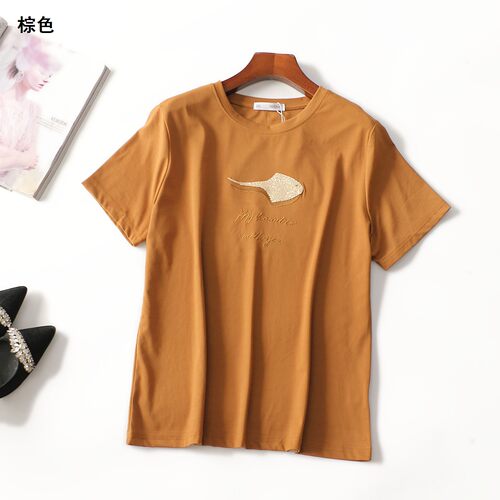 505529 夏T恤 女中长款短袖套头.3XL