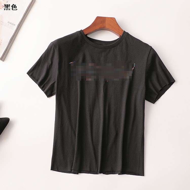 409451 夏T恤 深圳女烫钻短款短袖圆领现货