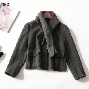 412845 冬双面呢大衣 女中长款长袖单扣.M.L