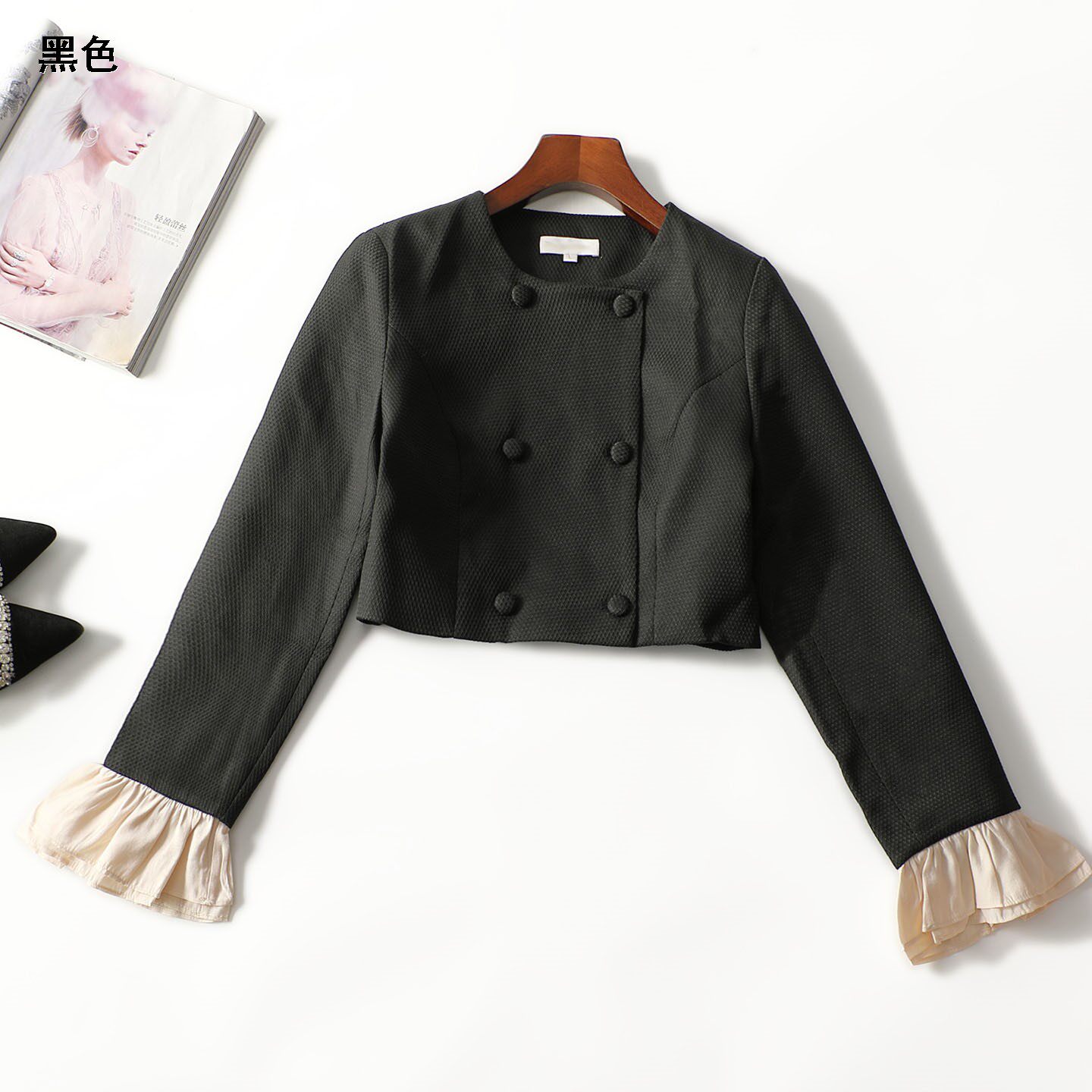 247972 秋短款单排扣长袖外套,女装/女士精品,短外套,淘宝优惠券,粉丝福利购,淘宝优惠卷