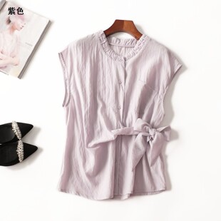 衬衫 圆领无袖 夏中长款 411582