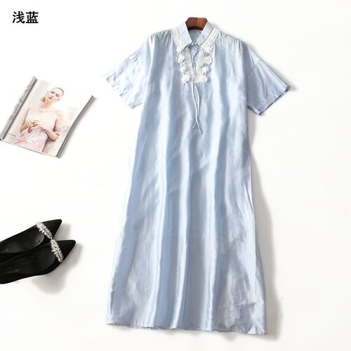249632 夏连衣裙 女加长款短袖套头.S.M.L