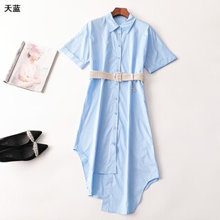 连衣裙 翻领短袖 409503 夏加长款