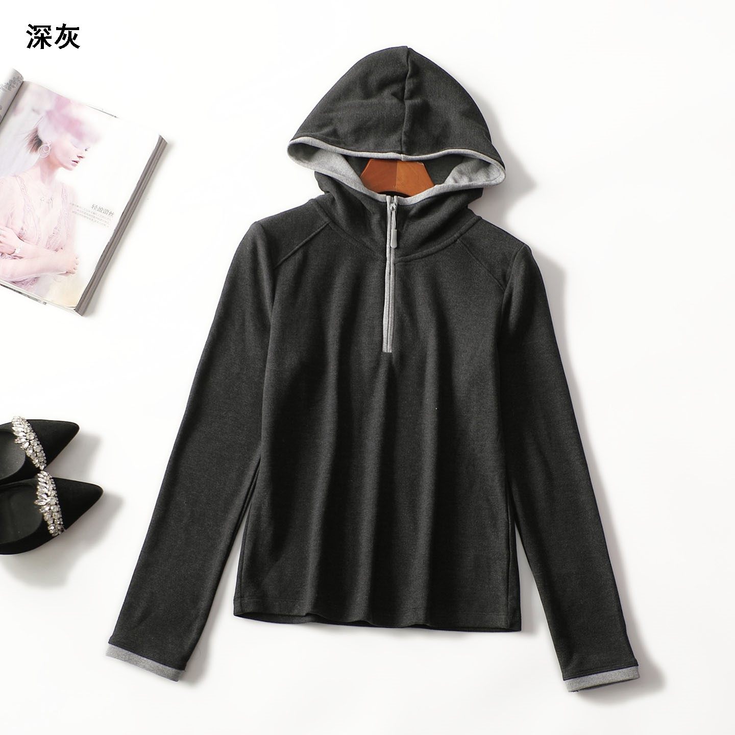 41357新款超值精品女装加绒加厚连帽冬季洋气亲肤套头长袖上衣,女装/女士精品,T恤,淘宝优惠券,粉丝福利购,淘宝优惠卷