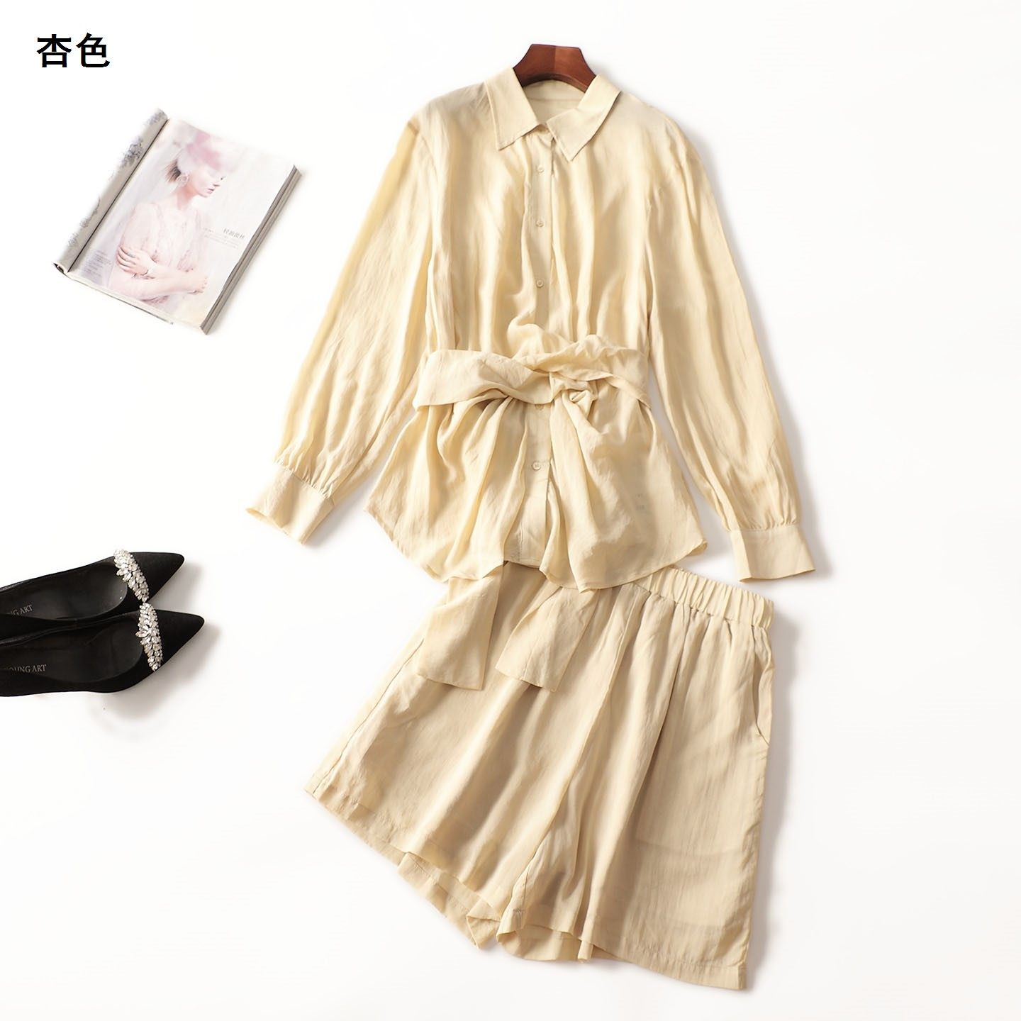 246690 秋衬衣裤子套装 女五分长袖单排扣,女装/女士精品,时尚套装,淘宝优惠券,粉丝福利购,淘宝优惠卷