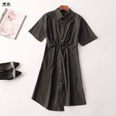 242912 翻领 短袖 夏连衣裙 深圳女长款