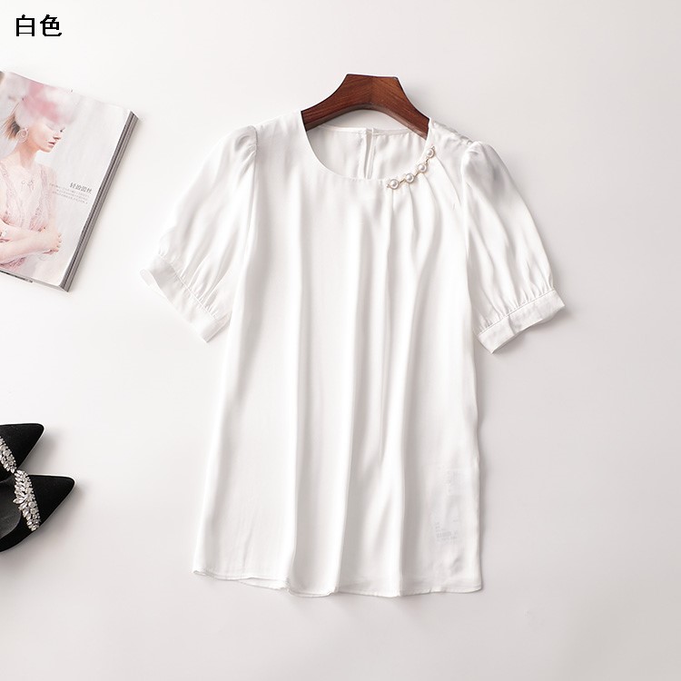 241755 夏上衣 深圳女中长款短袖圆领