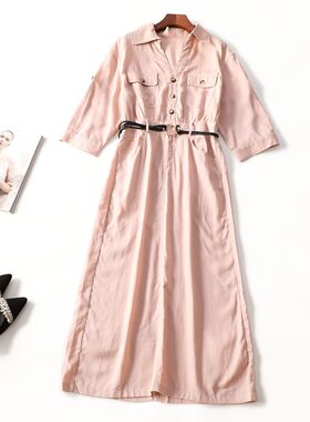414400 夏连衣裙 女加长款七分袖套头.S.M.L.XL
