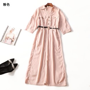 414400 夏连衣裙 女加长款七分袖套头.S.M.L.XL