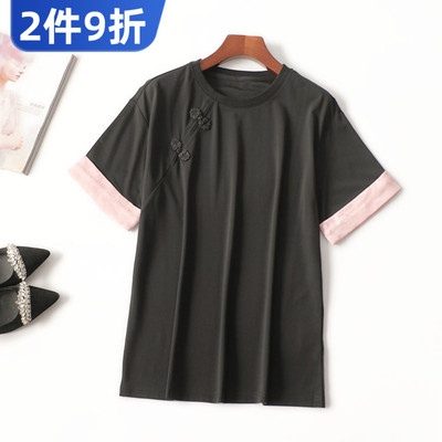 410898 夏粘胶T恤 深圳女中长款短袖圆领