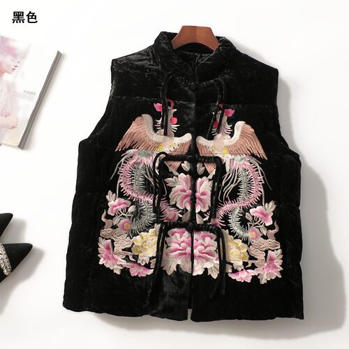247566 冬羽绒服 女中长款无袖单排扣.M.L.XL.2XL