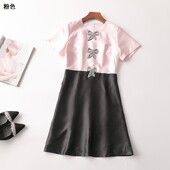 408007 圆领50现货 短袖 秋连衣裙 深圳女长款