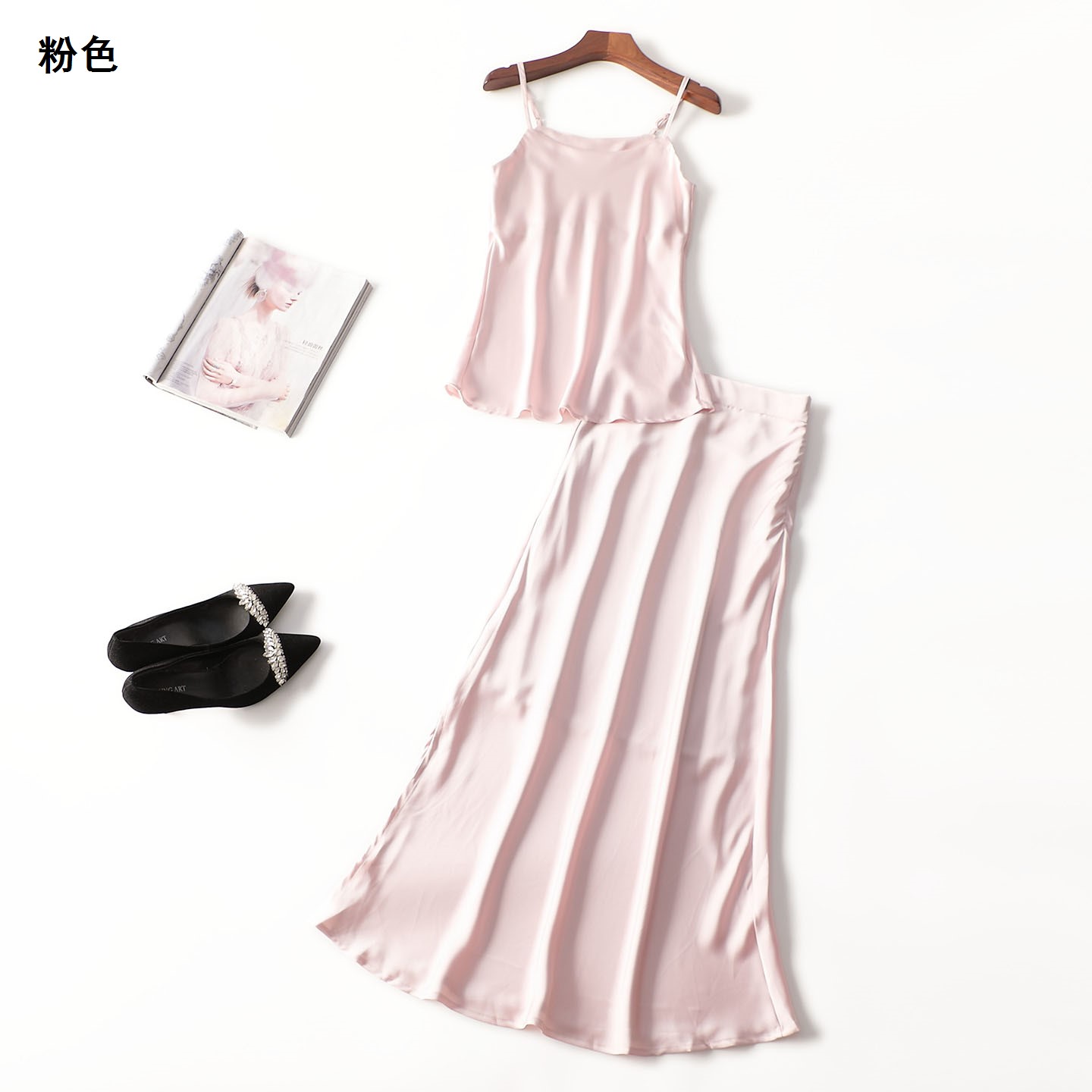 246243 夏吊带半身裙套装 女长款套头