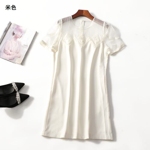 248536 夏连衣裙 深圳女长款短袖套头.S.M.L.XL