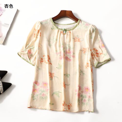 249237 夏上衣 女中长款短袖套头.M.L.XL.2XL