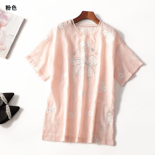 246434 夏上衣 深圳女中长款短袖套头.S.M