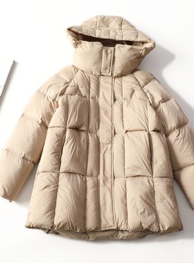 504270 冬中长款连帽长袖羽绒服