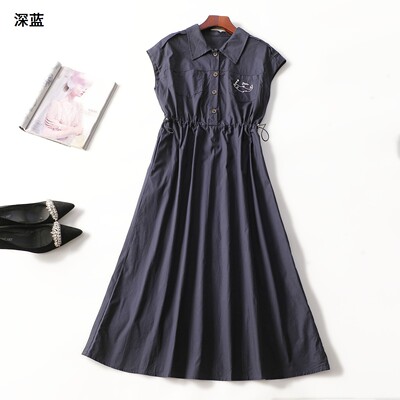 249579 夏连衣裙 女加长款无袖套头.S.M.L.XL