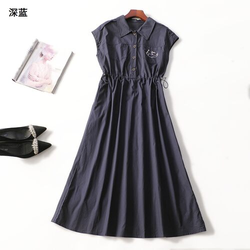 249579 夏连衣裙 女加长款无袖套头.S.M.L.XL
