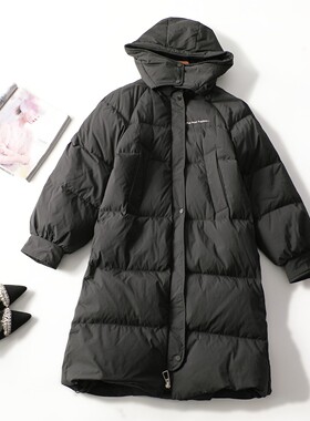 413383 冬羽绒服 女加长款长袖单排扣清仓