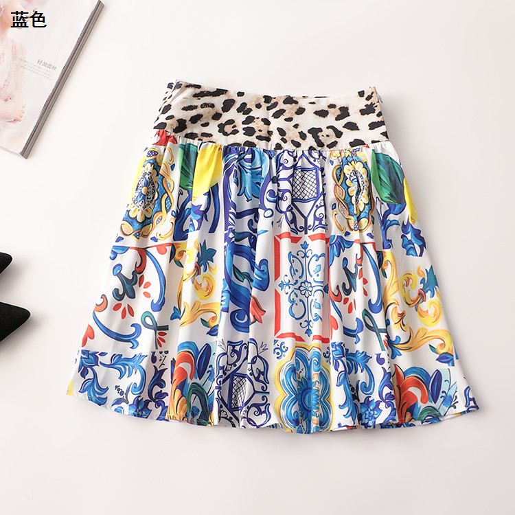 408907夏半身裙女印花短款