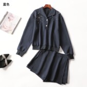 秋外套裤 子套装 女短款 412304 长袖 套头