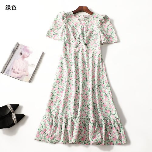 249234 夏连衣裙 女加长款短袖套头.S.M.L