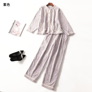 247443 冬外套裤子套装 女长款长袖单排扣.XL.2XL