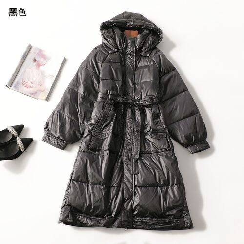 247787 冬加长款拉链长袖羽绒服