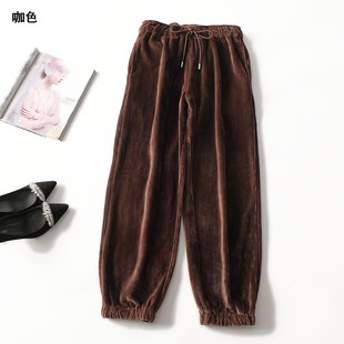 413696品牌高档女装轻奢超值收口休闲冬季女裤长款加绒休闲裤
