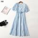 夏天丝连衣裙 深圳女加长款 五分袖 411096 圆领断码 清仓