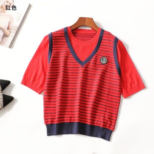 414505 秋针织衫 女中长款五分袖套头.M.L.XL.2XL