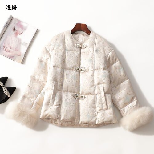 247535 冬羽绒服 女中长款长袖暗扣.L.XL