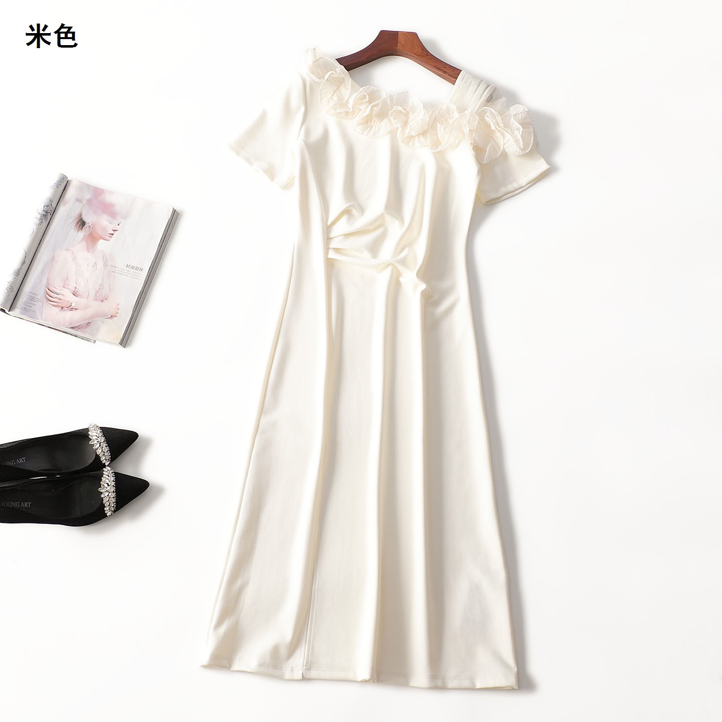 246154 夏连衣裙 女加长款短袖套头断码清仓