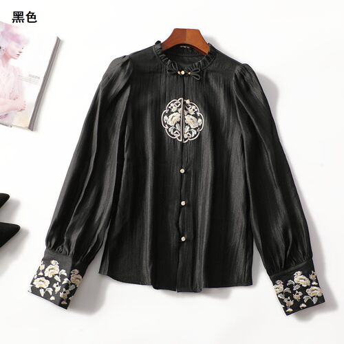 413684 春衬衫 深圳女中长款长袖单排扣.M.L.XL