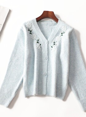 600007当季新款女装精品25年秋季洋气重工毛衣开衫超好看针织开衫