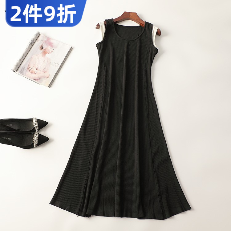 245716 夏连衣裙 女加长款圆领现货