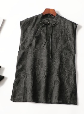 246356 人丝夏中长款套头无袖上衣