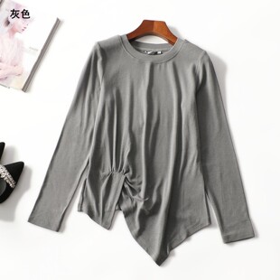 413462 春上衣 女中长款长袖套头