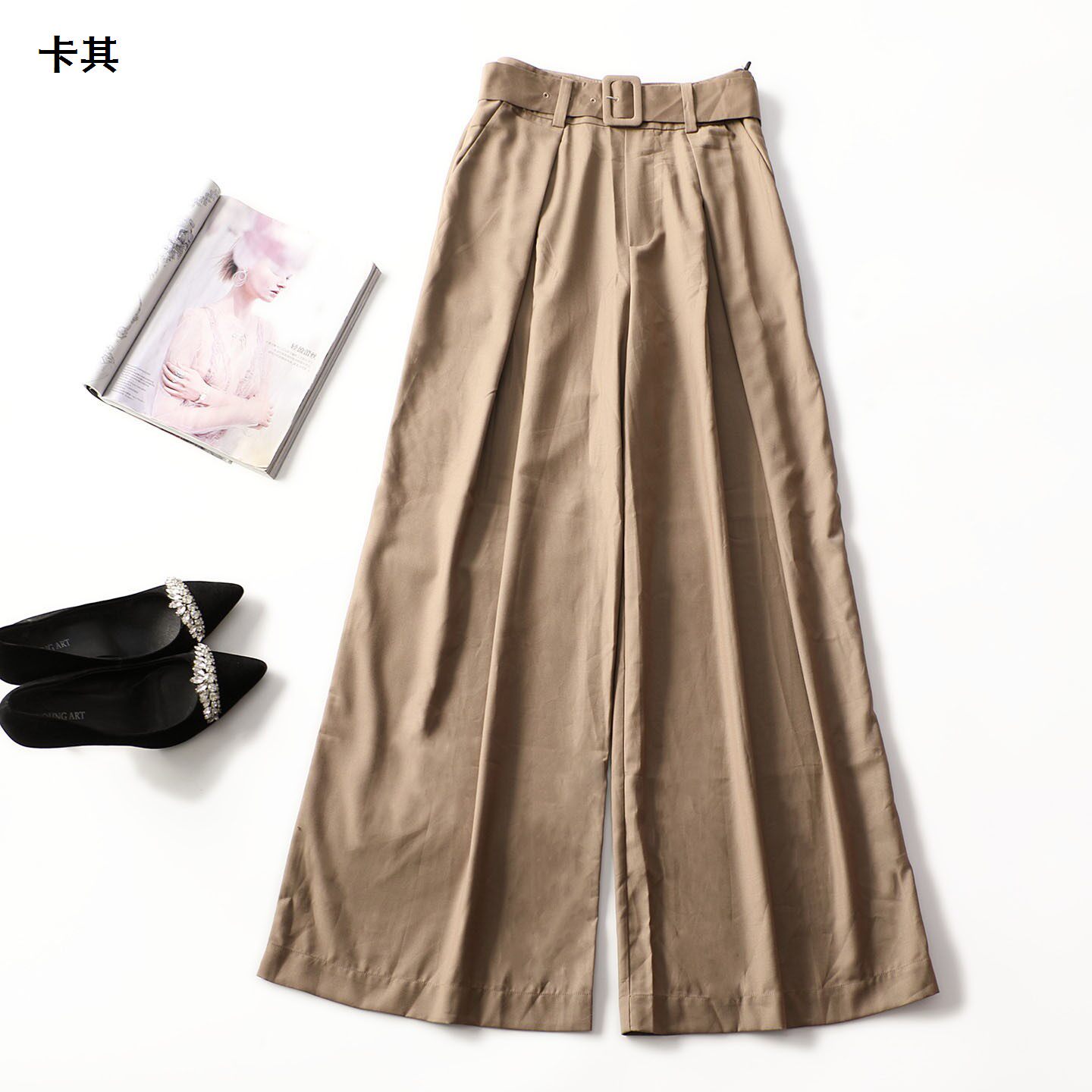 413679强烈推荐南油高档女装轻奢粘胶阔腿女裤夏长款休闲裤
