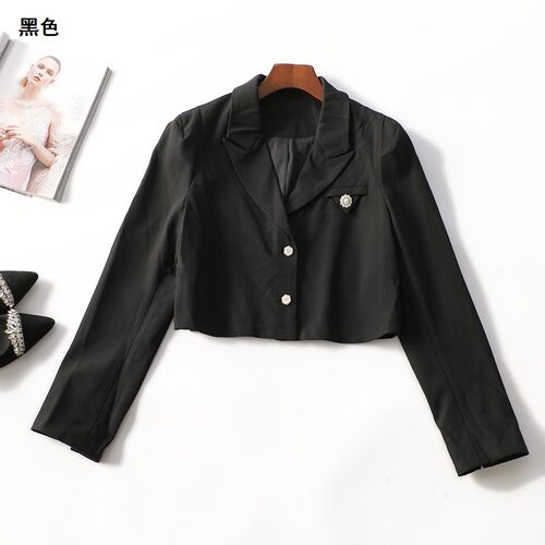 414977 秋西装 女短款长袖单排扣.L.XL.2XL