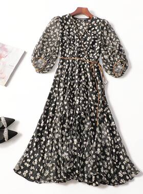 502774 夏连衣裙 女加长款五分袖套头断码清仓