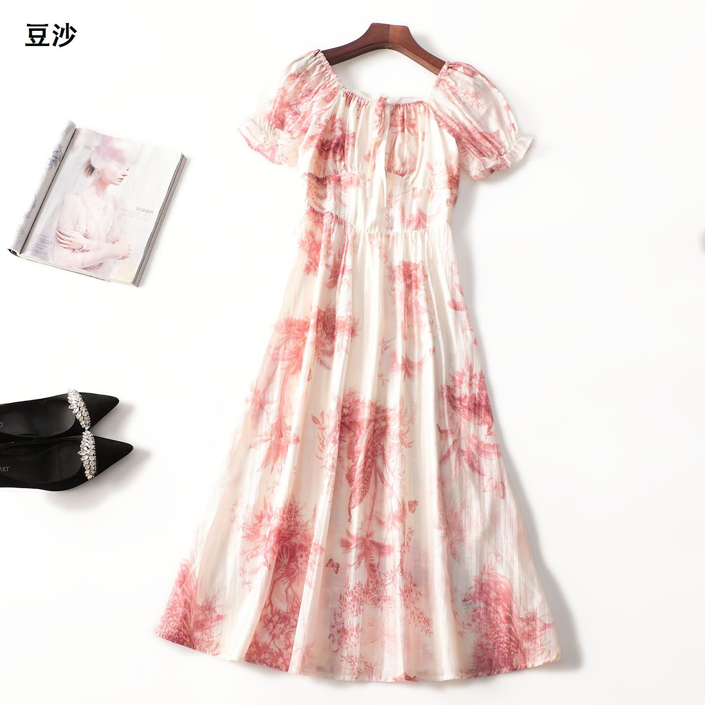 246329 夏加长款套头短袖连衣裙