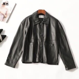 249914 冬皮衣 女中长款长袖单排扣.XS.S.L.M