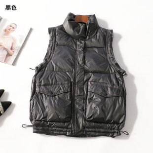 249871 冬羽绒服 女中长款无袖拉链.M