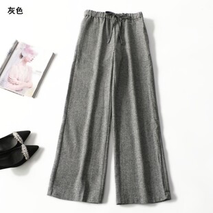 247949南油轻奢高档女装羊毛松紧高腰洋气女裤秋长款休闲裤