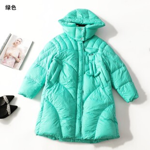 249851 冬羽绒服 女长款长袖连帽.XS.S